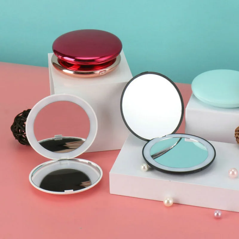 

Make Up LED Mirror Folding Portable Compact Pocket Lighted Makeup Mirror With Led Light