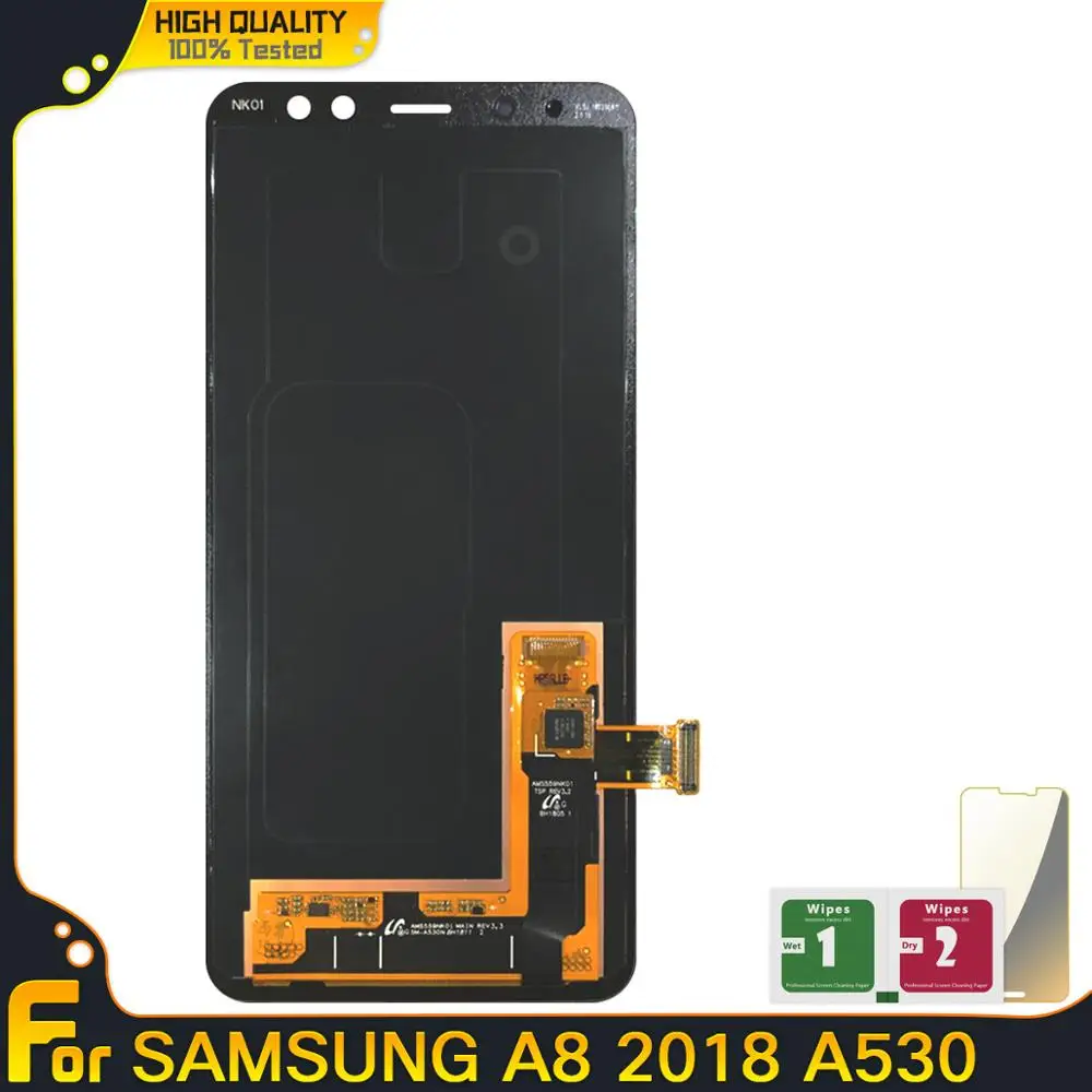 ЖК дисплей Super AMOLED для Samsung Galaxy A8 2018 A530 A530F A530DS сенсорный экран дигитайзер в сборе