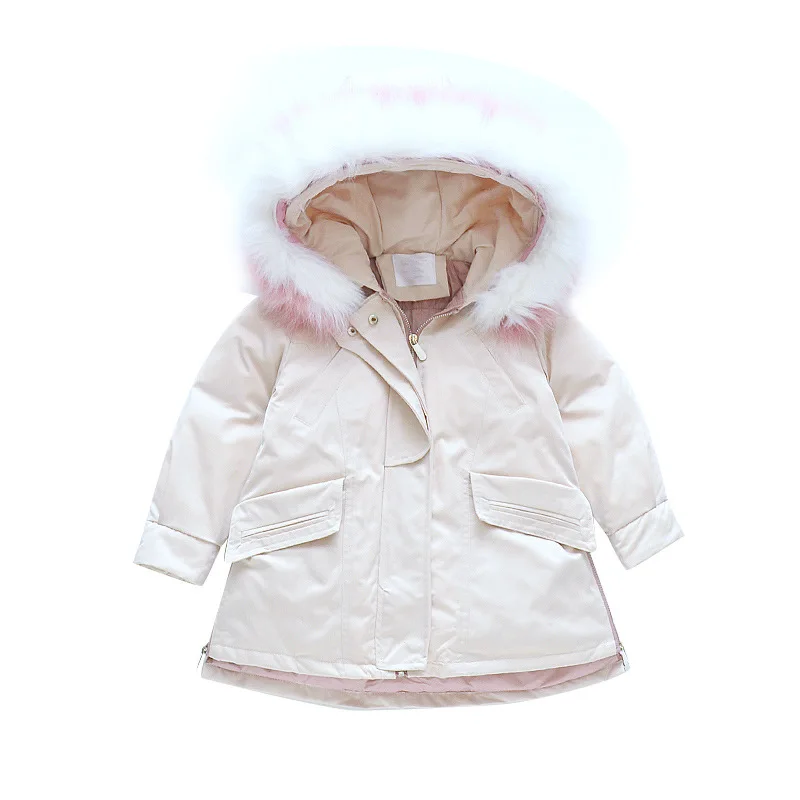 Новая зимняя плотная куртка, пальто для детей, От 3 до 14 лет, верхняя одежда, детская теплая парка, одежда для девочек, повседневные Длинные куртки с капюшоном для девочек