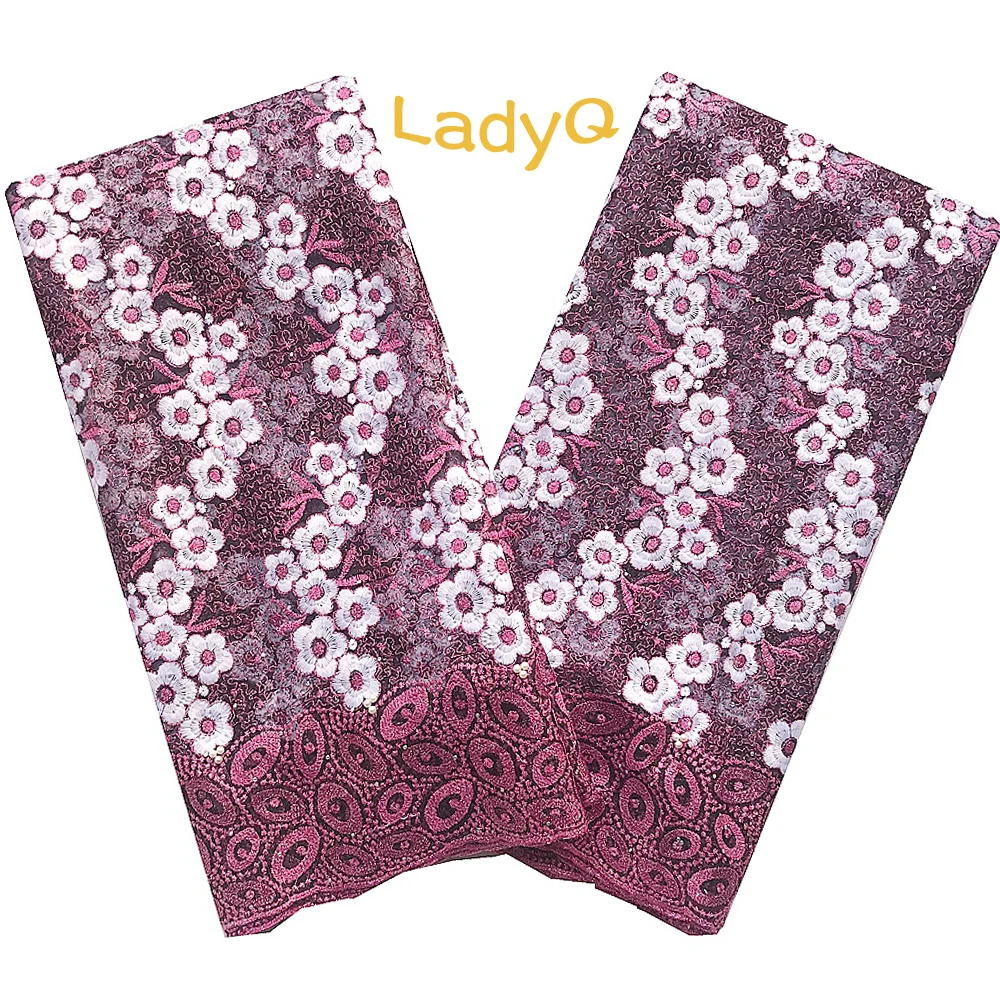 Французские кружевные ткани с металлическим блеском Высококачественная Тюлевая