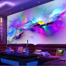Пользовательские 3D обои холодный цвет блики Туманность бар KTV фон стены высокого качества водонепроницаемый материал