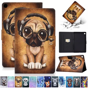 

For Samsung Galaxy Tab S6 Lite 10.4 inch P610 P615 2020 Tablet Cover With Card Slot Painted PU Leather Flip Stand Coque SM-P610