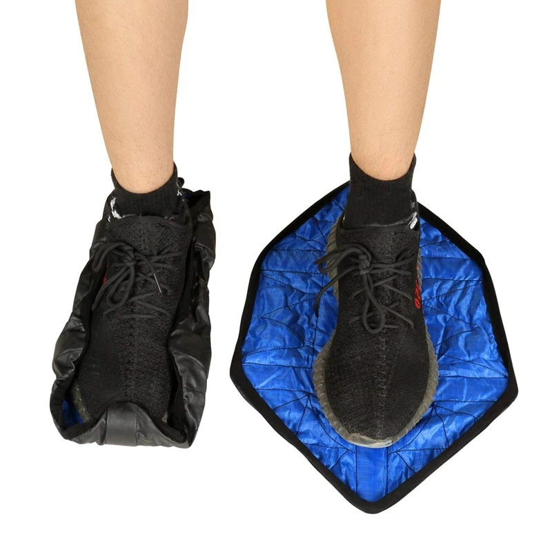 Свободные руки Бахилы для обуви шаг в носок крышка многоразовые для кроссовок и ботинок, синий