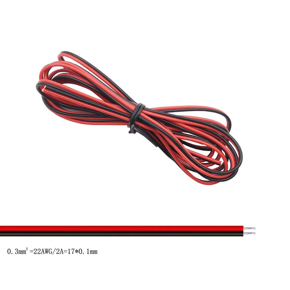 thumbnail image 1 of Cable de alambre LED de 5 m/10 m/50 m/100 m 22 AWG de 2 pines/3 pines/4 pines/5 pines/6 pines para tiras de luces LED WS2812B WS2811 5050 2835 5730, 1 of 5