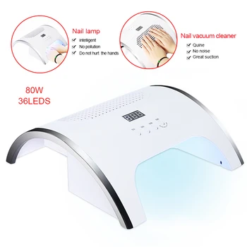 

2 In 1Nail Dust Suction Collector with 120/80W Nail Lamp Vacuum Cleaner with Powerful Fan Dust Collecting Bag Nail Art Equipment