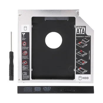 

12.7mm 2nd HDD Caddy IDE To SATA 2.5" SSD Case For Laptop DVD/CD-ROM Optical Bay