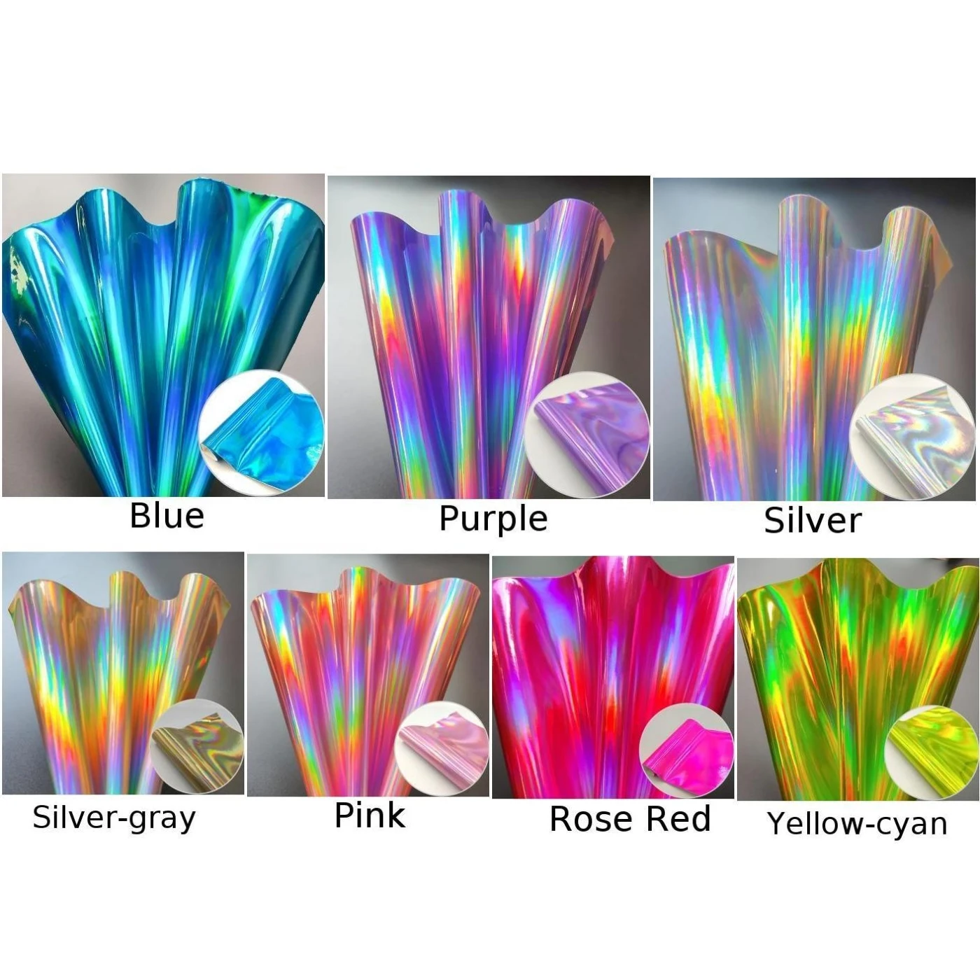 

DIY Laser Leather Roll 20x120cm Bag Shoes Clothes Decoration Material Accessories Colorful Mirrored Leather Fabric