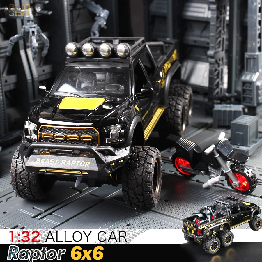 Литая модель автомобиля FORD RAPTOR 1:28 металлическая игрушечный автомобиль с
