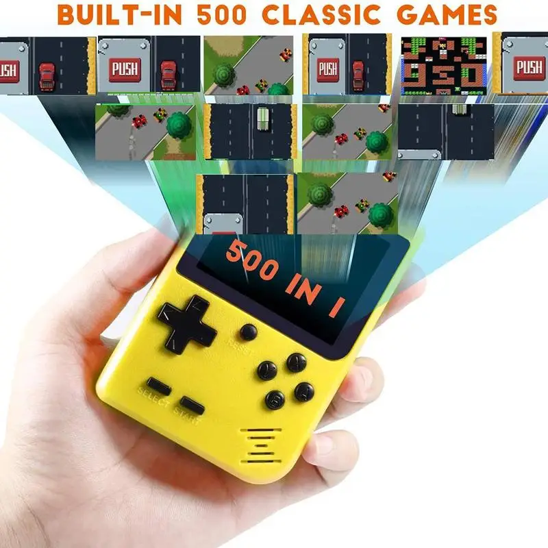 

500 in 1 Handheld Games Console 8 Bit Retro Video Game Player 3.0 Inch Mini Pocket Gamepad Support Two Players for Kids Gift