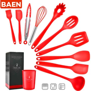 

11 Pcs Silicone Shovel Cooking Tools Kitchen Utensils Cookware Set