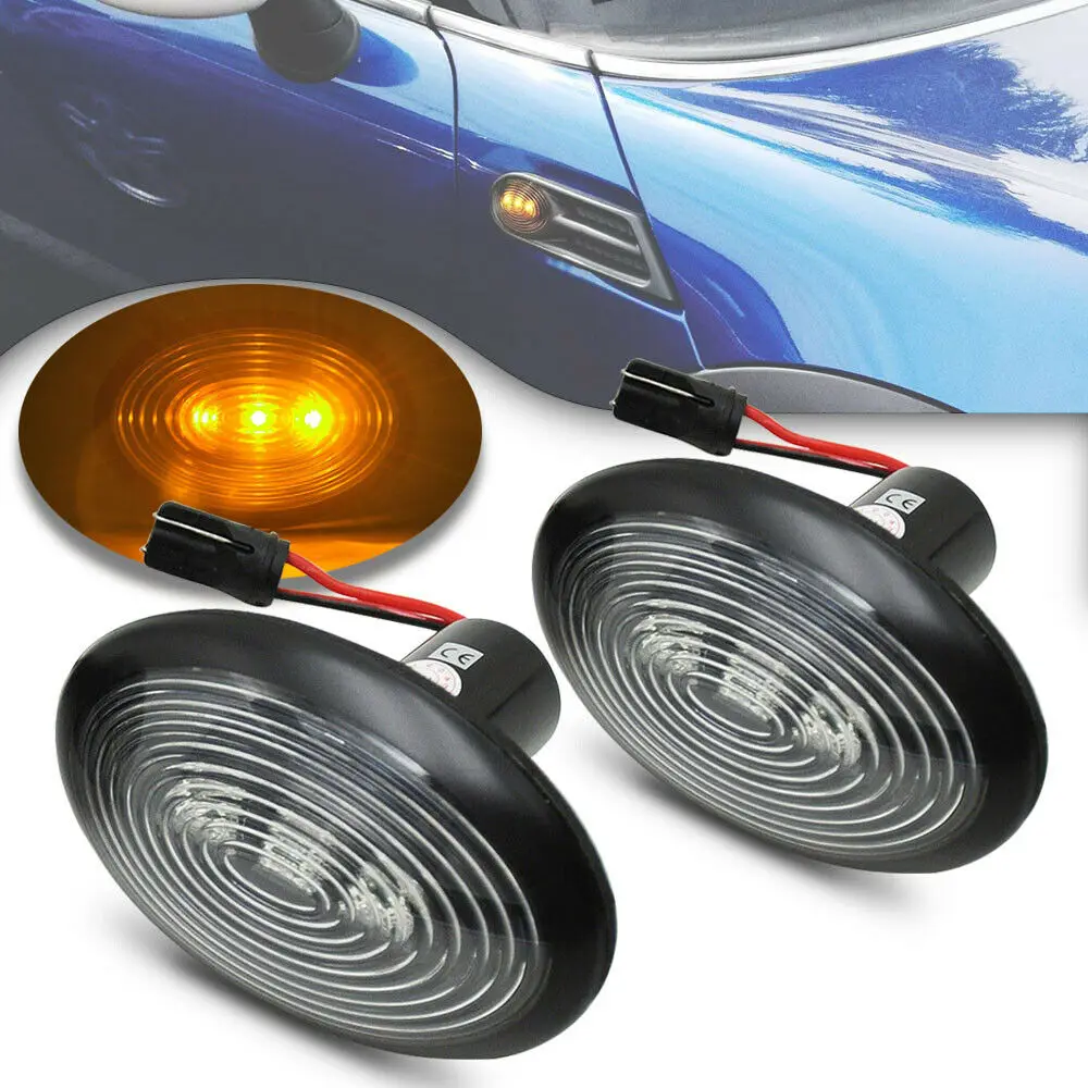 

Black Smoked Lens Amber LED Front Sidemarker Lamps For MINI Cooper MKII 2006-2014 2nd Gen R55 R56 R57 R58 R59