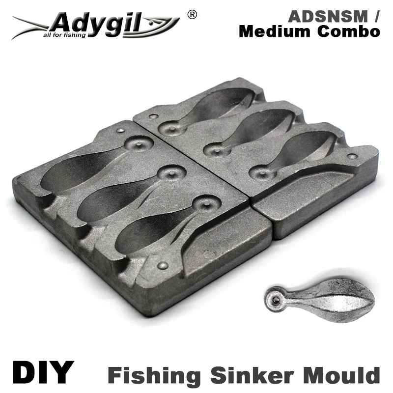 Adygil DIY Fishing Snapper Sinker Mould ADSNSM/Medium Combo Snapper Sinker  112g 140g 168g 3 Cavities