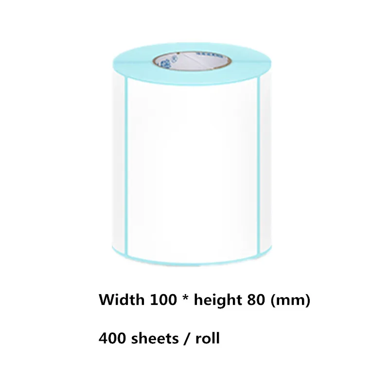 

Width 100* height 80mm thermal printer label paper blank 400 sheets / roll product price barcode QR code waterproof sticker