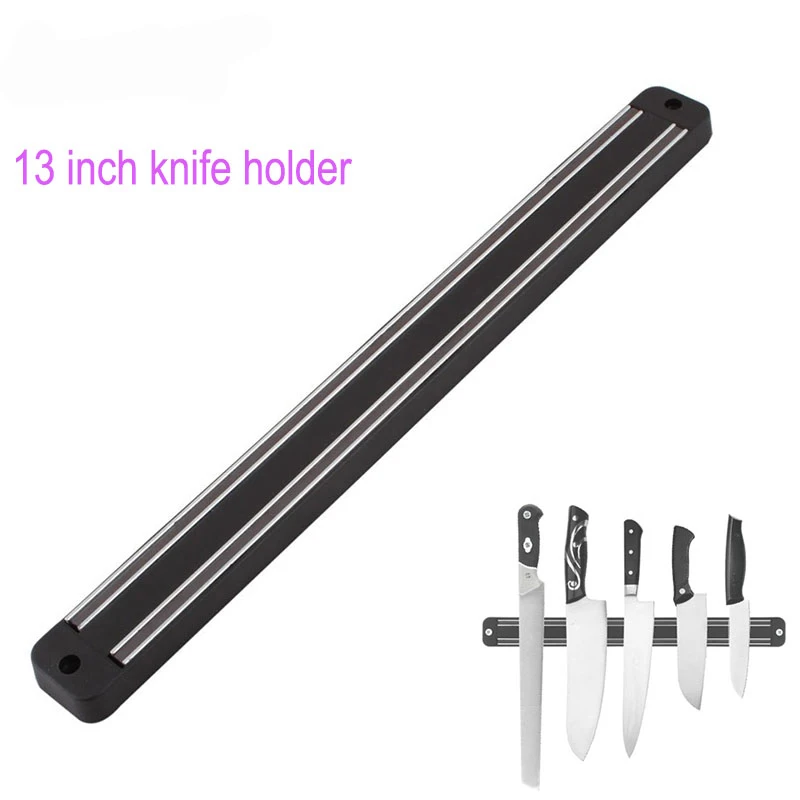1 шт. высокое качество магнитный держатель для ножей настенное крепление Черный ABS металлический нож для пластика черный магнит держатель для кухонных ножей поставки