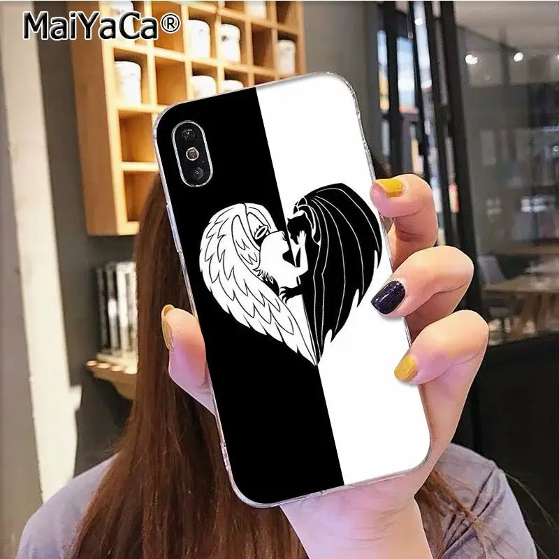 A13 Черный чехол для телефона MaiYaCa Angel wings из ТПУ для Apple iphone 11 pro 8 7 66S Plus X XS MAX 5s SE XR Coque Shell - Цвет: A13