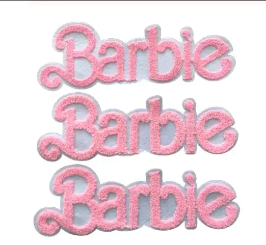 DD 2 шт/партия розовая вышитая Барби пришить заплатка для одежды сумки DIY шитье буквы полотенце вышивка-аппликация значок