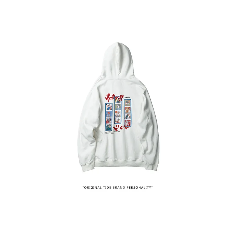 velvet hooded printed hoodie men korean style loose harajuku pullover couple clothing streetwear cotton sweatshirts men hop hip
