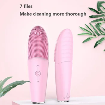 

Silicone Face Washing Machine Ultrasonic Vibration Waterproof Facial Cleansing Brush Remove Blackheads Electric Face Cleaner