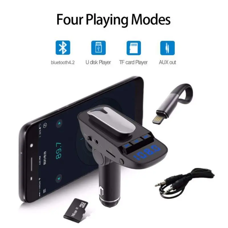 ONEWELL автомобильный стерео-комплект Bluetooth MP3-плеер fm-передатчик модулятор беспроводная гарнитура