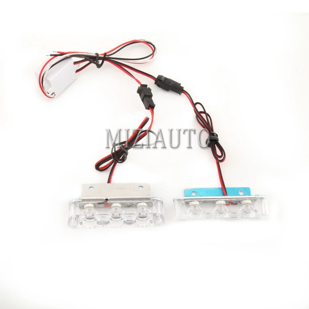 MIZIAUTO 2x3 светодиодный полиции светильник s ультра-тонкий 12 V-24 V 6 светодиодный аварийный автомобиль грузовик боковой Strobe Предупреждение светильник автомобильный светильник s