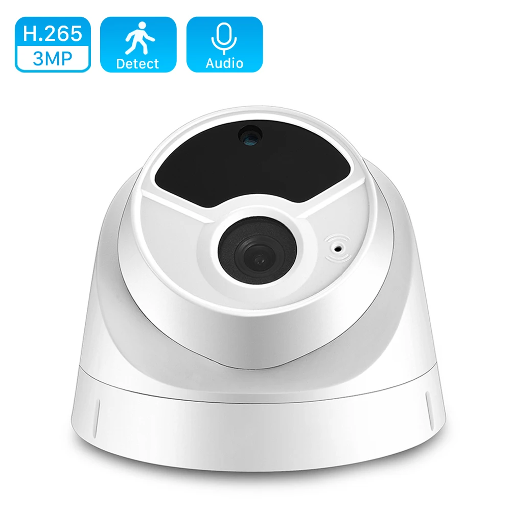 2MP 3MP IP-камера PoE H.265 1080P Встроенный микрофон аудио POE IR 20m CCTV P2P RSTP система оповещения