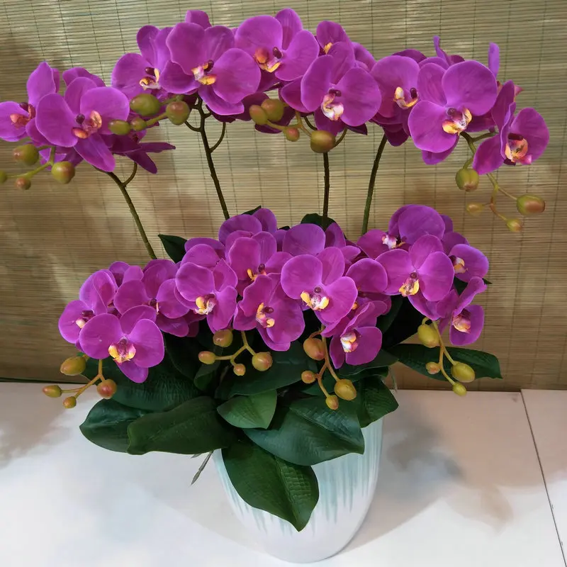 1 шт., 2 вилки, искусственные цветы, фаленопсис, настоящий, сенсорный, латексный букет для дома, свадебное украшение, искусственный цветок, Бабочка, Орхидея
