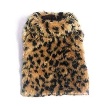 

Winter Warm Leopard Pet Cloak Plush Dog Costume Puppy Outfit Windproof Cat Coat Pet Clothes Jacket Sweater Clothes