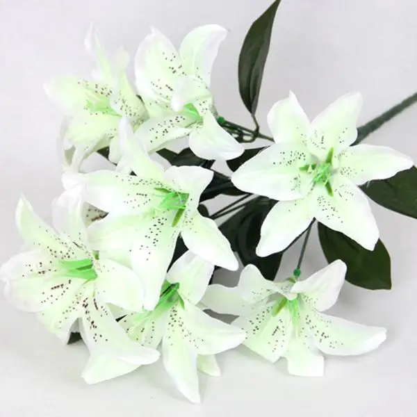 Искусственная лилия Флорес поддельные украшения искусственные цветы - Цвет: off white color