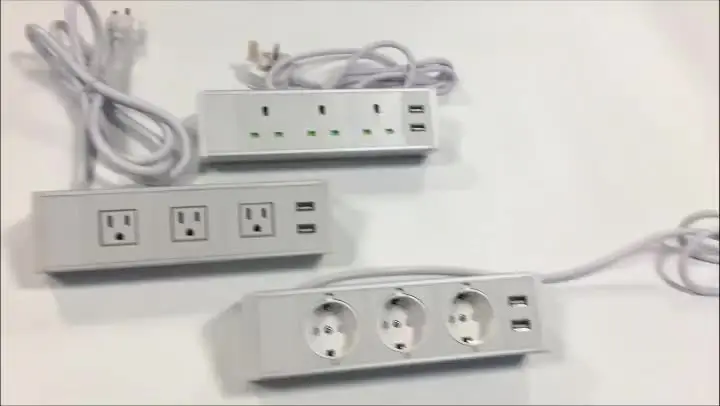 

In stock itme ABS plastic material Clamp On desk power socket for wholesale