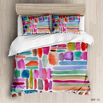 

Classic Ink Style Bedding 3 pcs Set 2020 New Arrival Wood Grain Pattern Simple Set Quilt Cover and Pillowcase