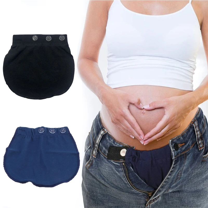 Maternity waistband Maternity Pregnancy Waistband Belt Soft Adjustable Elastic Pants Lengthening Waist Extenders Button Mother Loose Pants Belt