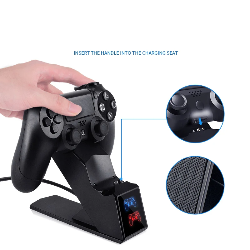 PS4 контроллер зарядное устройство, Ps4 контроллер зарядная док-станция светодиодный светильник индикаторы нижний светильник PS4/PS4 Slim/PS4 Pro контроллер