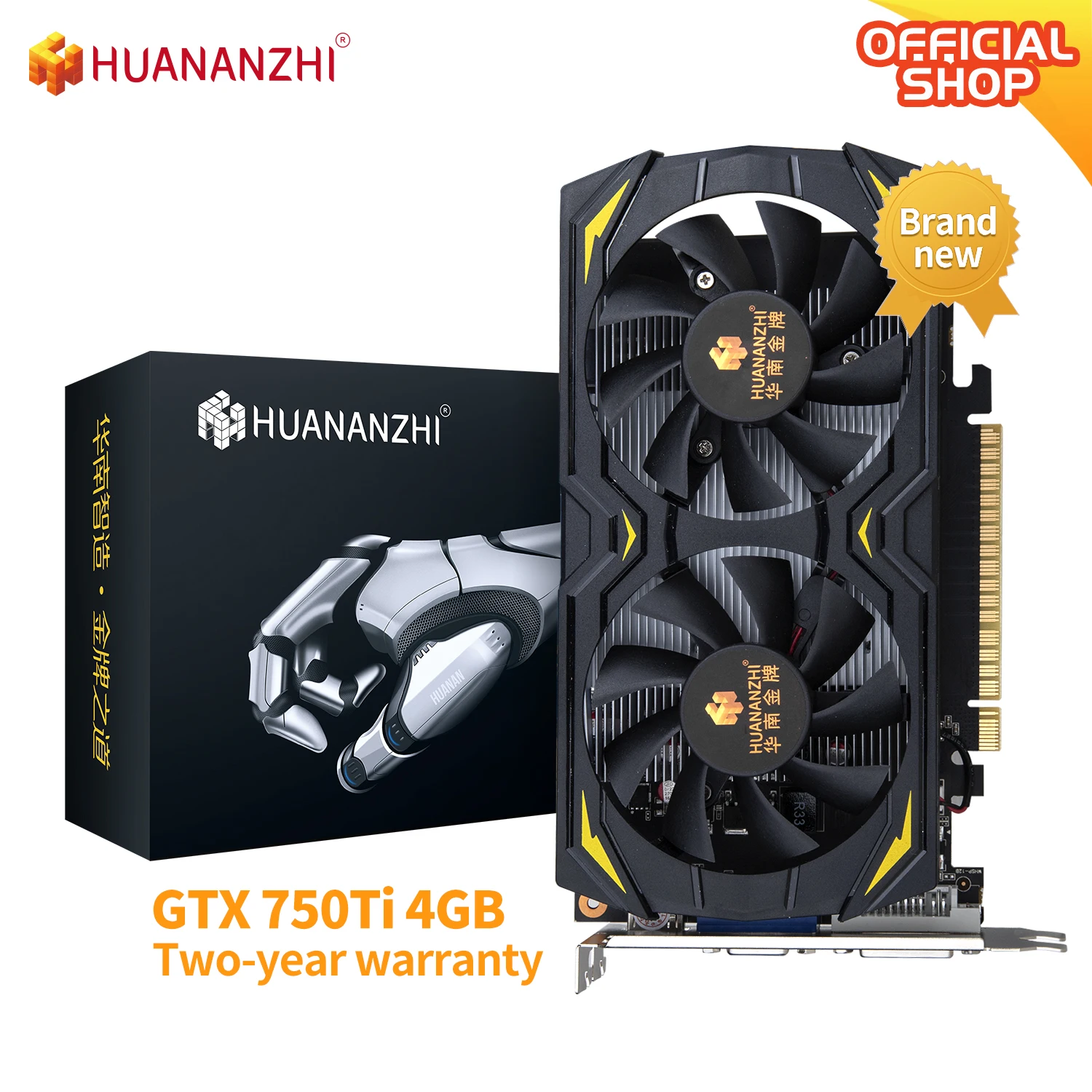 HUANANZHI GTX 750 TI 960 4G 100% new original Graphics 128Bit GDDR5 DVI VGA HDMI-Compatibl Video Cards Geforce Game Computer