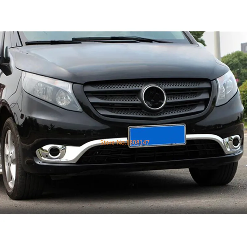 Для Mercedes Benz Vito W447 Автомобильная передняя противотуманная фара рамка бампер ABS Хромированная Накладка для автомобиля палка 2 шт