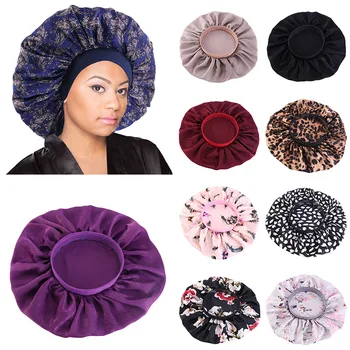 

Round Cap Stretch Sleeping Caps Floral Classic Hats Dustproof Night Sleep Hair Care Caps Hair Styling Bonnet Nightcap Harajuke