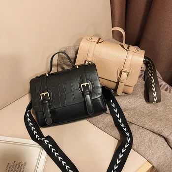 

2019 winter new retro shoulder messenger bag ladies bag casual fashion women bag small stone pattern bag