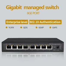 8 Порты и разъёмы гигабитный управляемый коммутатор управляемый Ethernet-коммутатор с 8 Порты и разъёмы 10/100/1000 м VLAN