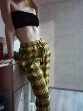 Plaid Pants Trousers Joggers Harajuku Women Streetwear Korean-Style Plus-Size Autumn