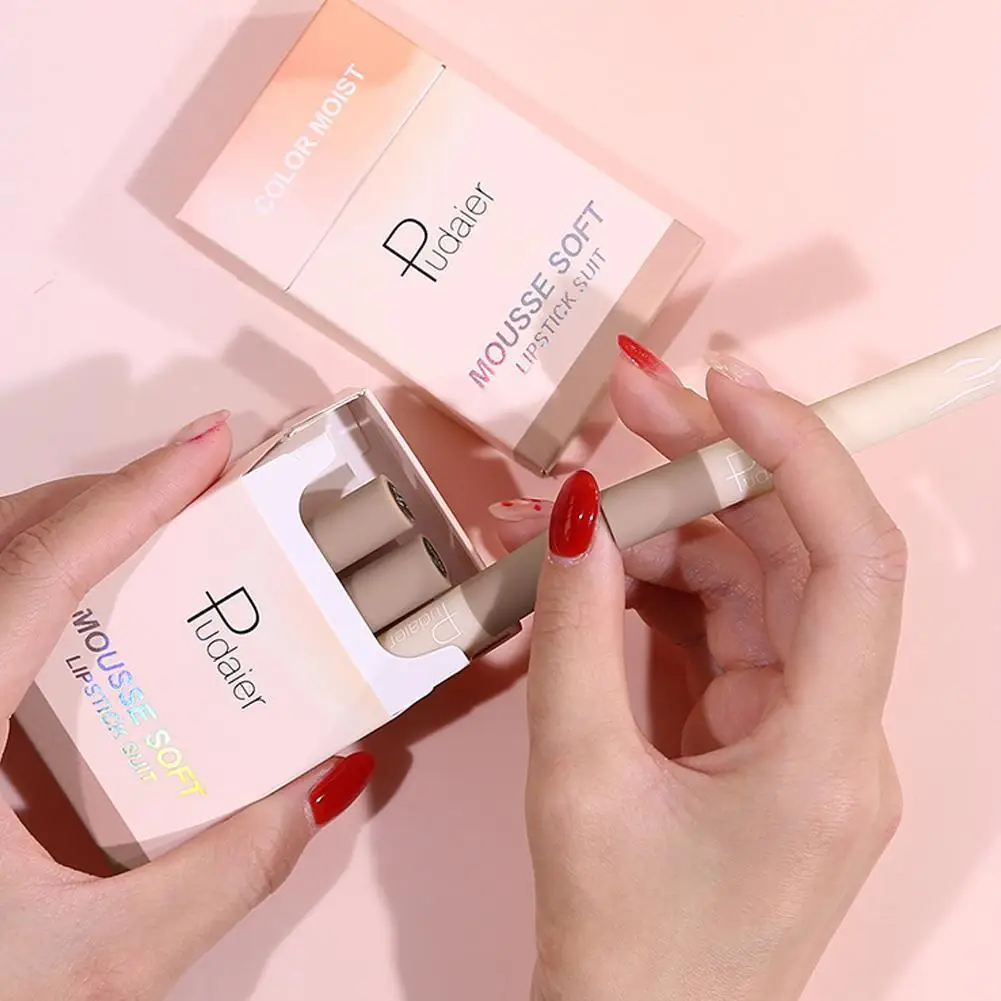 PUDAIER Дымчатая сигаретная губная помада матовая не для макияжа Мягкая маленький