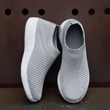 Women Vulcanized Shoes High Quality Women Sneakers Slip On Flats Shoes Women Loafers Plus Size 42 Walking Flat