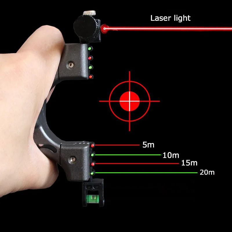 2020 New Laser Aiming Slingshot Set Outdoor Hunting Catapult with Flat Rubber Band Outdoor High Precision Shooting