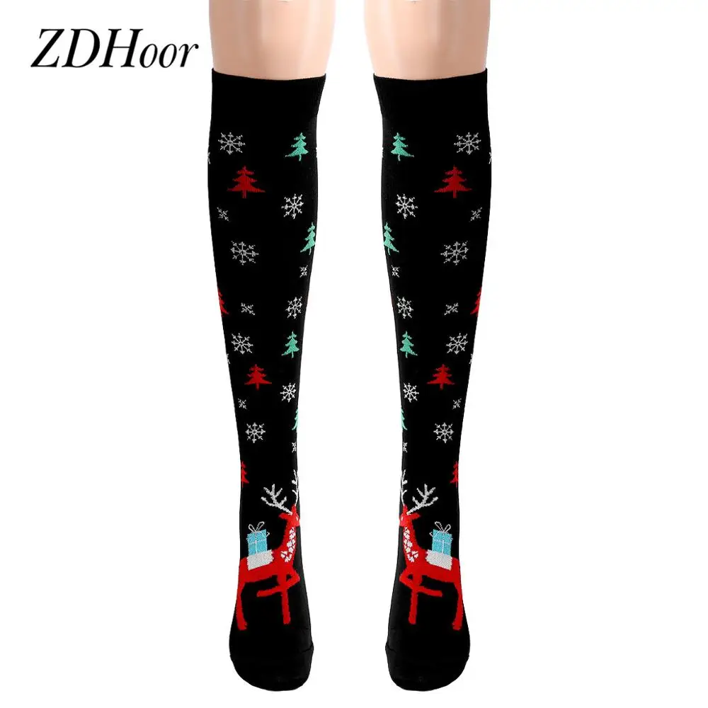 Christmas Compression Socks Men Women Christmas Theme Printed Stockings