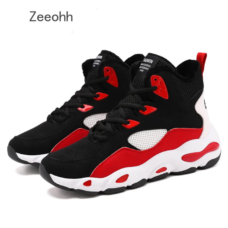 

Winter New Trendy Plus Fur Sneakers Men Lycra Upper Breathable Chunky Shoes Anti-Slip Warm Vulcanized Shoes Zapatillas Hombre