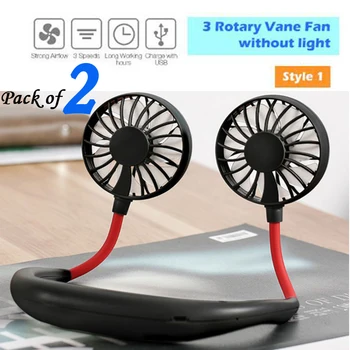 

Hands-free Neck Band Hands-Free Hanging USB Rechargeable Dual Fan Mini Air Cooler Summer Portable 2000mA Sarmocare 2pcs/lot