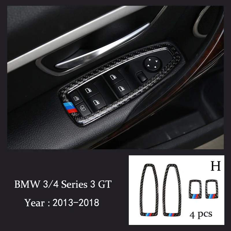 Панель переключения передачи из углеродного волокна рамка CD панель свет для чтения накладка наклейка для BMW 3 4 серии 3GT F30 320LI - Название цвета: H Type