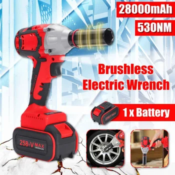 

Rechargeable 28000mAh 530Nm Cordless Electric Wrench 1/2'' Impact Wrench Power Driver Wrench Socket Tools set w/2 battery