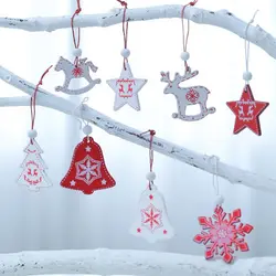 12 шт белая Красная рождественская елка орнамент деревянные поделки рождественские поделки, скрапбукинг поставки рождественские
