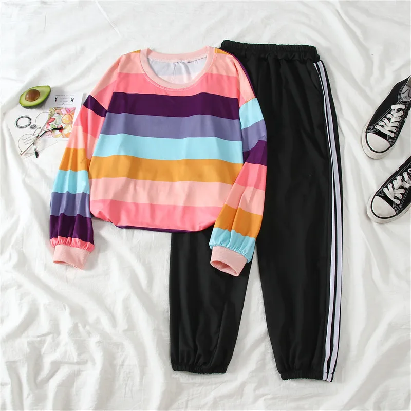 

9079 # [Photo Shoot] Supply of Goods Stability Lower Rack 2020 Spring Summer Fashion & Sports WOMEN'S Suit Article Rainbow