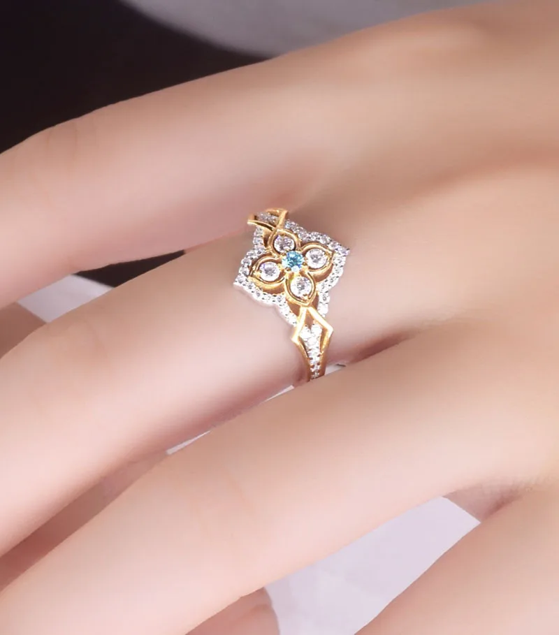 14K Золотое кольцо D color VVS Moissanite кольцо обручальное кольцо с национальным сертификатом D001