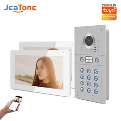 Jeatone – visiophone avec caméra à l'entrée de 2 appartements, sonnette, système de sonnette, Code RFID, déverrouillage hébreu, Angle sauvage 960P 
